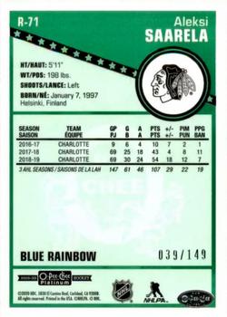 2019-20 O-Pee-Chee Platinum - Retro Blue Rainbow #R-71 Aleksi Saarela Back