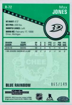 2019-20 O-Pee-Chee Platinum - Retro Blue Rainbow #R-72 Max Jones Back