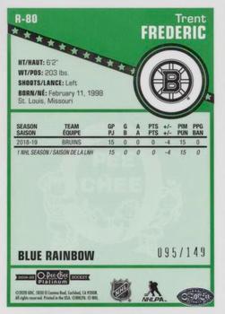 2019-20 O-Pee-Chee Platinum - Retro Blue Rainbow #R-80 Trent Frederic Back