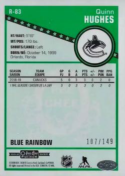 2019-20 O-Pee-Chee Platinum - Retro Blue Rainbow #R-83 Quinn Hughes Back