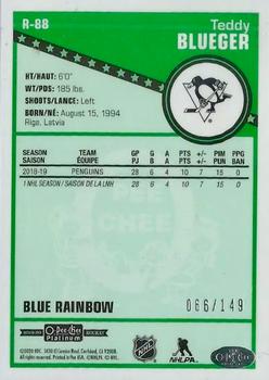 2019-20 O-Pee-Chee Platinum - Retro Blue Rainbow #R-88 Teddy Blueger Back