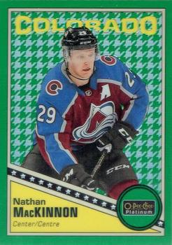 2019-20 O-Pee-Chee Platinum - Retro Green Houndstooth #R-37 Nathan MacKinnon Front