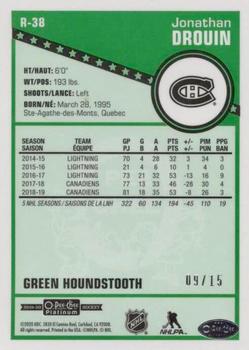 2019-20 O-Pee-Chee Platinum - Retro Green Houndstooth #R-38 Jonathan Drouin Back