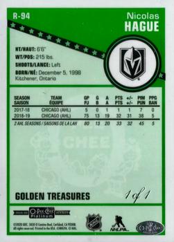 2019-20 O-Pee-Chee Platinum - Retro Golden Treasures #R-94 Nicolas Hague Back