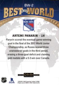 2019-20 O-Pee-Chee Platinum - Best in the World #BW-2 Artemi Panarin Back