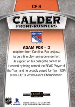 2019-20 O-Pee-Chee Platinum - Calder Front-Runners #CF-6 Adam Fox Back