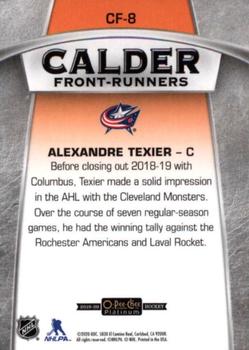 2019-20 O-Pee-Chee Platinum - Calder Front-Runners #CF-8 Alexandre Texier Back