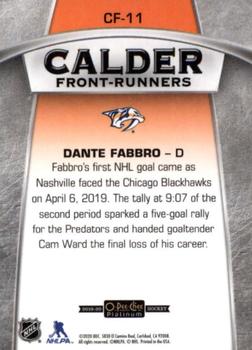 2019-20 O-Pee-Chee Platinum - Calder Front-Runners #CF-11 Dante Fabbro Back