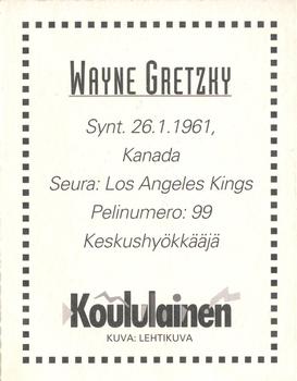 1994 Koululainen NHL-tähtipelaajat (Finnish) #NNO Wayne Gretzky Back