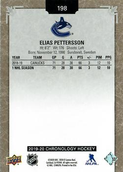 2019-20 Upper Deck Chronology #198 Elias Pettersson Back