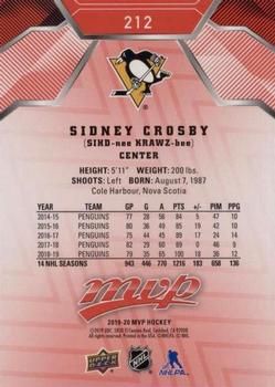 2019-20 Upper Deck MVP - Script Leaderboard Achievements Red #212 Sidney Crosby Back