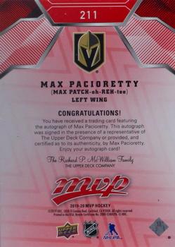 2019-20 Upper Deck MVP - Autographs Leaderboard Achievements Red #211 Max Pacioretty Back