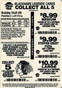 1998 Pizza Hut Chicago Blackhawks Legends #NNO Bobby Hull Back
