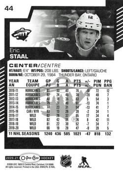 2020-21 O-Pee-Chee #44 Eric Staal Back