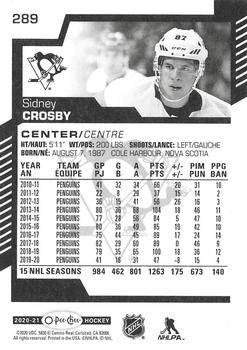 2020-21 O-Pee-Chee #289 Sidney Crosby Back