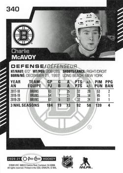 2020-21 O-Pee-Chee #340 Charlie McAvoy Back