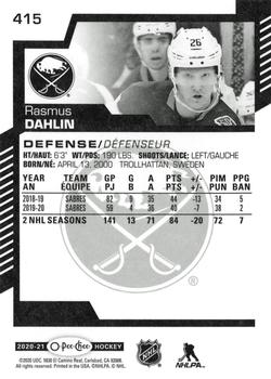 2020-21 O-Pee-Chee #415 Rasmus Dahlin Back
