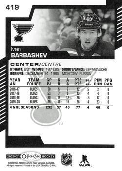 2020-21 O-Pee-Chee #419 Ivan Barbashev Back