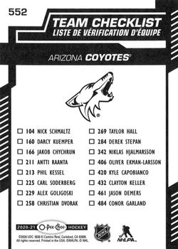 2020-21 O-Pee-Chee #552 Arizona Coyotes Back