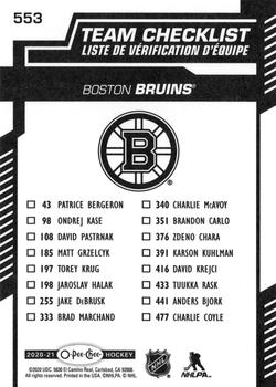 2020-21 O-Pee-Chee #553 Boston Bruins Back