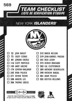 2020-21 O-Pee-Chee #569 New York Islanders Back
