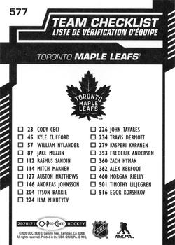 2020-21 O-Pee-Chee #577 Toronto Maple Leafs Back