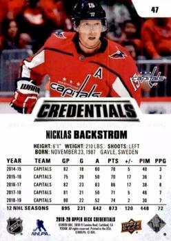 2019-20 Upper Deck Credentials - Red #47 Nicklas Backstrom Back