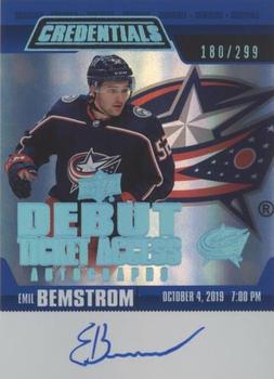 2019-20 Upper Deck Credentials - Debut Ticket Access Autographs #RTAA-BE Emil Bemstrom Front