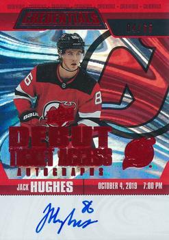 2019-20 Upper Deck Credentials - Debut Ticket Access Autographs Red #RTAA-JH Jack Hughes Front