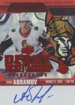 2019-20 Upper Deck Credentials - Debut Ticket Access Autographs Red #RTAA-VA Vitaly Abramov Front
