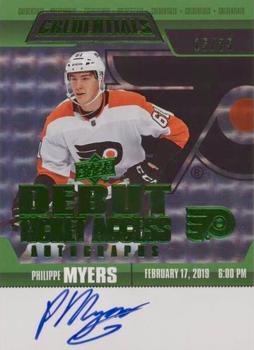 2019-20 Upper Deck Credentials - Debut Ticket Access Autographs Green #RTAA-PM Philippe Myers Front