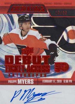 2019-20 Upper Deck Credentials - Debut Ticket Access Autographs Variant Red #RTAAV-PM Philippe Myers Front