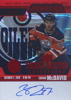 2019-20 Upper Deck Credentials - Ticket Access Autographs Red #TAA-CM Connor McDavid Front
