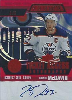 2019-20 Upper Deck Credentials - Ticket Access Autographs Variant Red #TAAV-CM Connor McDavid Front