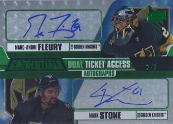 2019-20 Upper Deck Credentials - Dual Ticket Access Autographs Green #RTAAD-MM Marc-Andre Fleury / Mark Stone Front