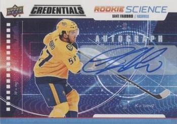 2019-20 Upper Deck Credentials - Rookie Science Autograph #RS-17 Dante Fabbro Front