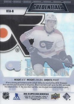 2019-20 Upper Deck Credentials - Debut Ticket Access Acetate #RTA-6 Philippe Myers Back