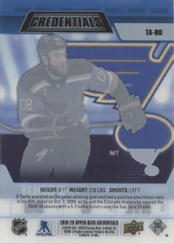 2019-20 Upper Deck Credentials - Ticket Access Acetate #TA-RO Ryan O'Reilly Back