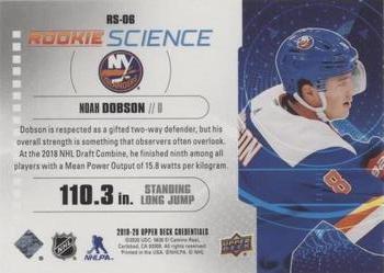 2019-20 Upper Deck Credentials - Rookie Science #RS-06 Noah Dobson Back