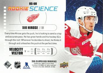 2019-20 Upper Deck Credentials - Rookie Science #RS-08 Taro Hirose Back