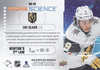 2019-20 Upper Deck Credentials - Rookie Science #RS-10 Cody Glass Back