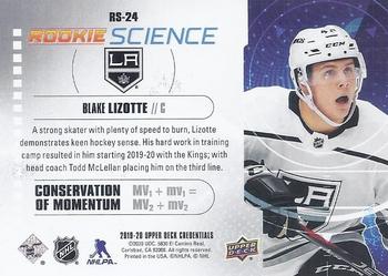 2019-20 Upper Deck Credentials - Rookie Science #RS-24 Blake Lizotte Back