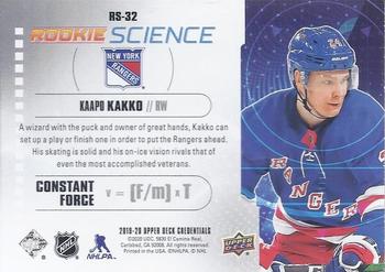 2019-20 Upper Deck Credentials - Rookie Science #RS-32 Kaapo Kakko Back