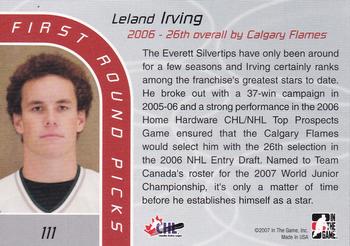 2006-07 In The Game Between The Pipes - Spring Expo #111 Leland Irving Back