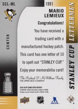 2019-20 SP Game Used - Stanley Cup Letterman Patches #SCL-ML-L Mario Lemieux Back