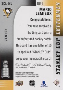 2019-20 SP Game Used - Stanley Cup Letterman Patches #SCL-ML-E Mario Lemieux Back