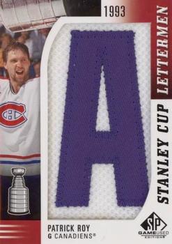 2019-20 SP Game Used - Stanley Cup Letterman Patches #SCL-PR-A Patrick Roy Front