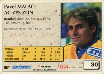 1995-96 APS Extraliga (Czech) #30 Pavel Malac Back