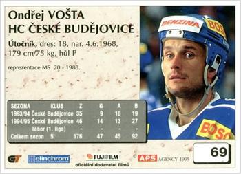 1995-96 APS Extraliga (Czech) #69 Ondrej Vosta Back