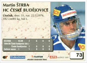 1995-96 APS Extraliga (Czech) #73 Martin Strba Back